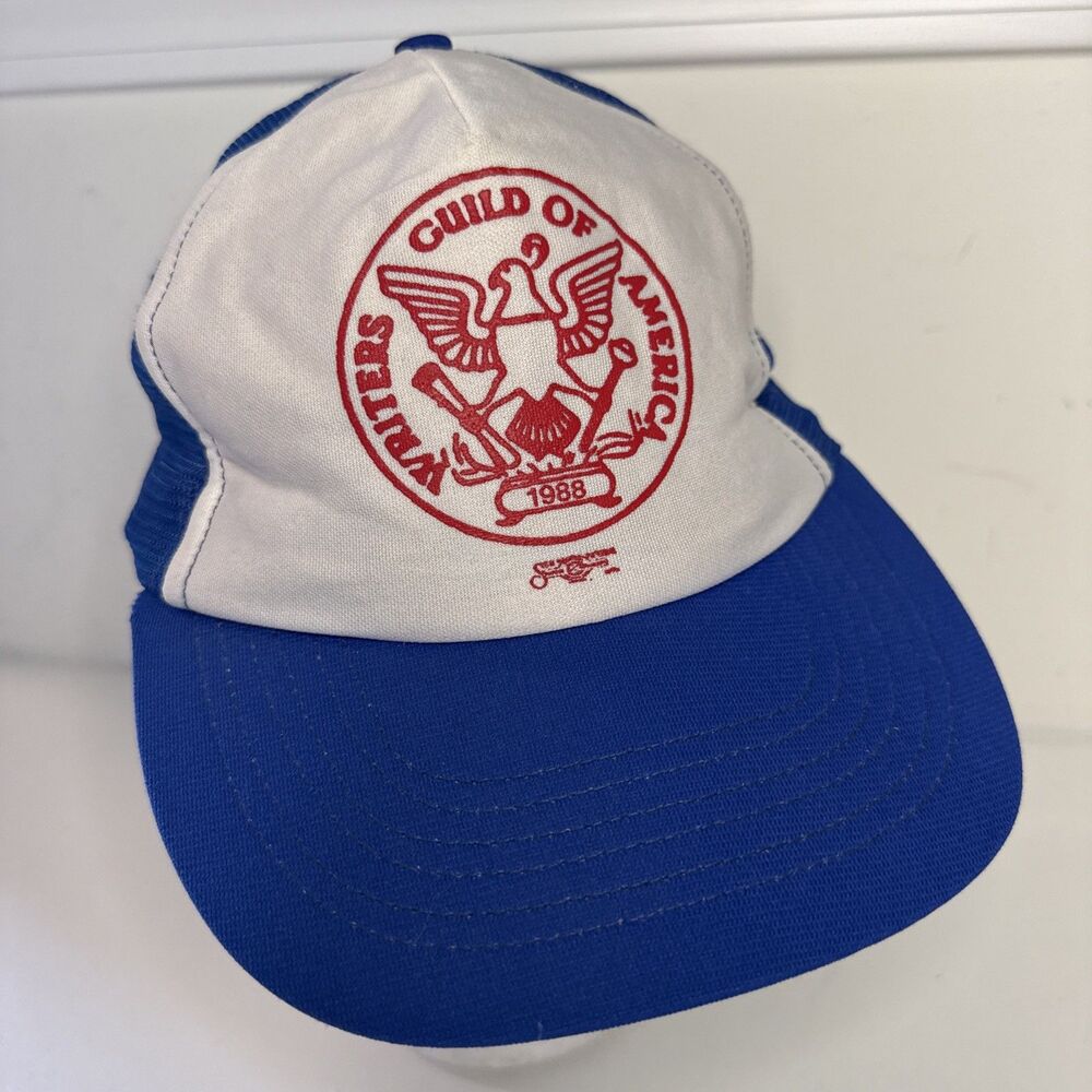 Writer's Guild of America VTG 1988 Mesh Blue Snapback Hat